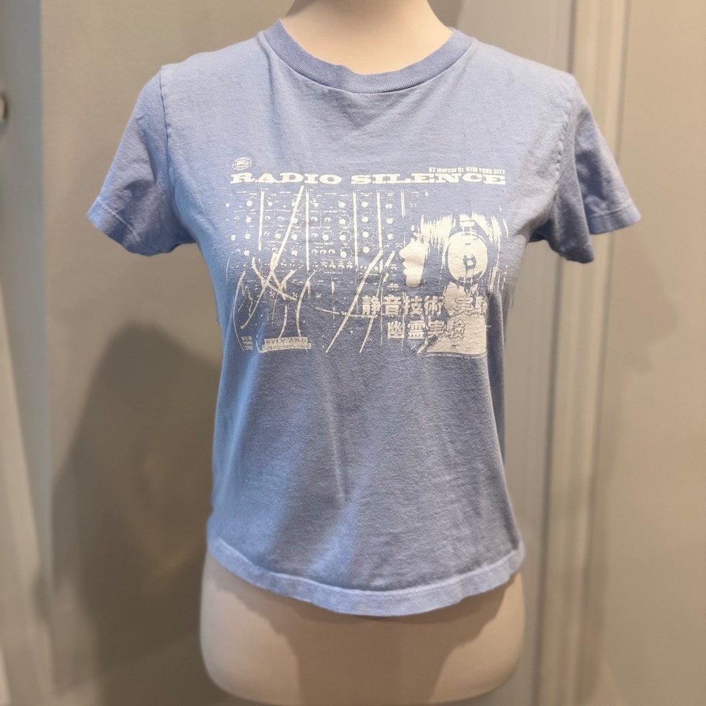 Brandy Melville John Galt Blue Radio Silence Graphic tee Essential | One Size